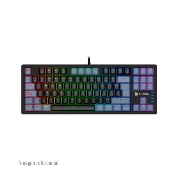 Teclado Mecanico Tkl Mk840l Negro & Gris, Switch Azul Antryx (AMK-CS840LKGBL-SP)