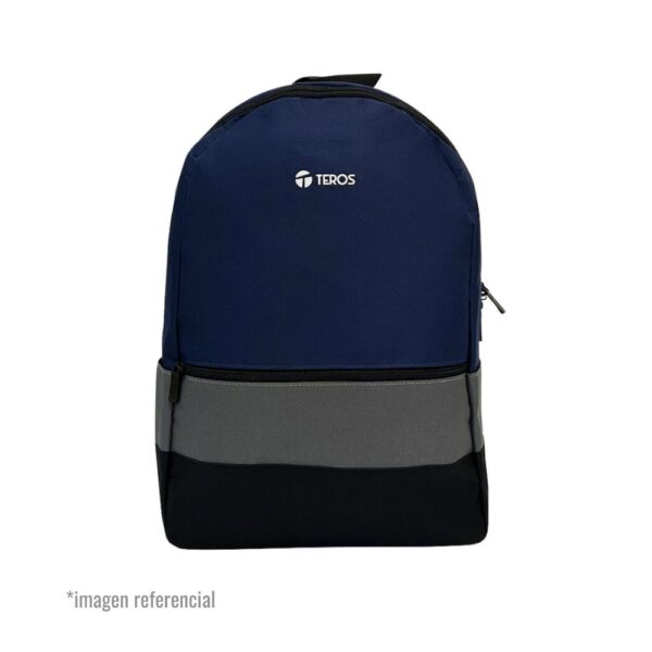 Mochila Teros Poliéster Para Notebook Hasta 15.6" Color Azul, Gris Y Negro (TE-IDS2054)