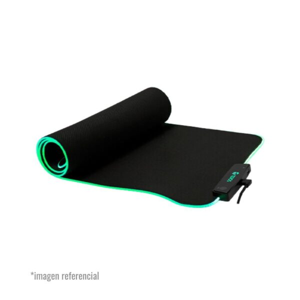 Mouse pad Teros, RGB, USB a tipo C, Negro (TE-3013G)