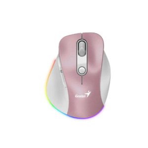 31030039403 – Mouse Dual Recargable Genius Ergo 9000S Pro: Bluetooth 5.0 + 2.4GHz, Silent y RGB Pink