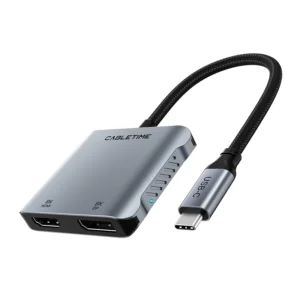 Adaptador USB-C 4 en 1 CABLETIME – HDMI, DisplayPort, PD 100W – CB71G